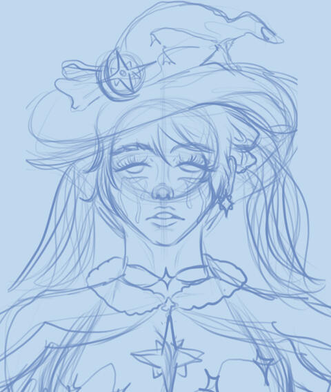 sketch - half body, one character